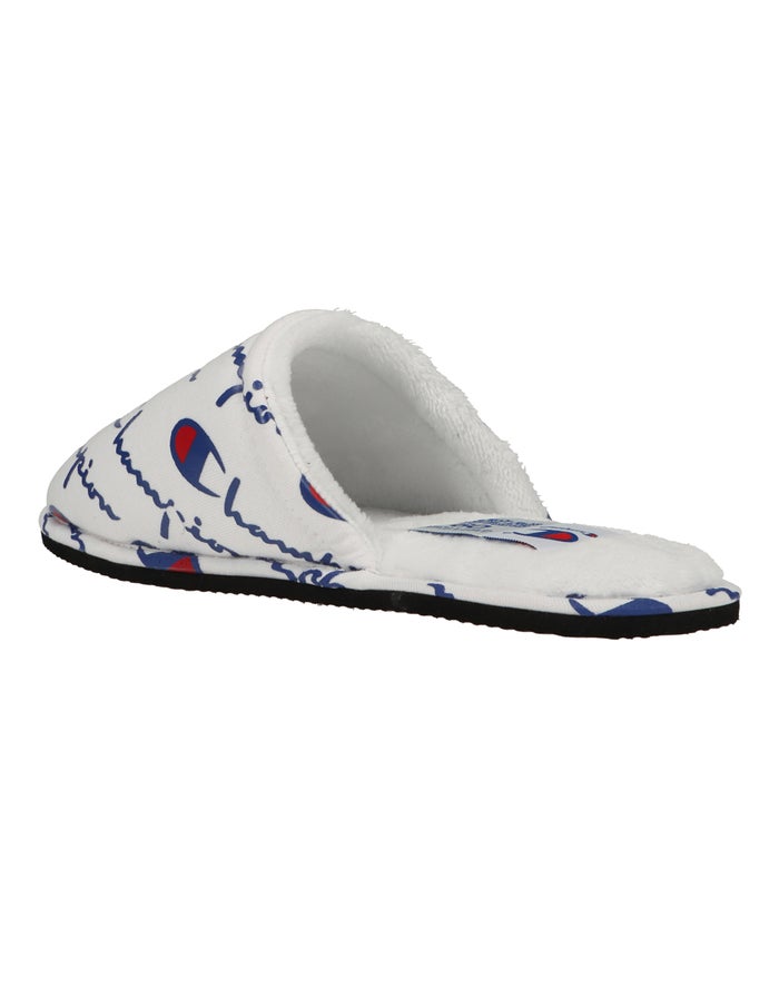 Champion Mens Slippers NZ - Sleepover White ( 7138-FANEB )